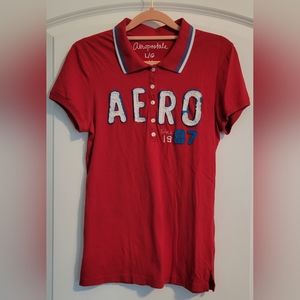 Aeropostale Original Brand Red Womans Polo Large